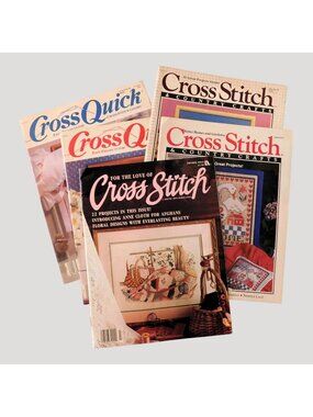 Cross Stitch Magazines Set Of 5 Vintage 1980s-1990s Country Crafts Samplers